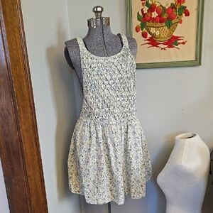 Free People Petunia Blue Floral Smocked Crossback Dress